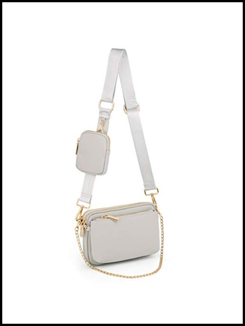 Faux Leather 3-in-1 Crossbody Bag Set with Belt Purse & Coin Pouch